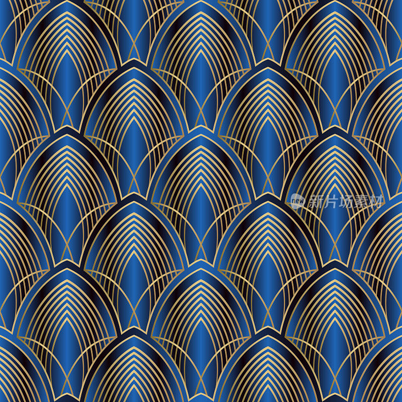 Vector lines. Art Deco Pattern. Luxury vintage illustration